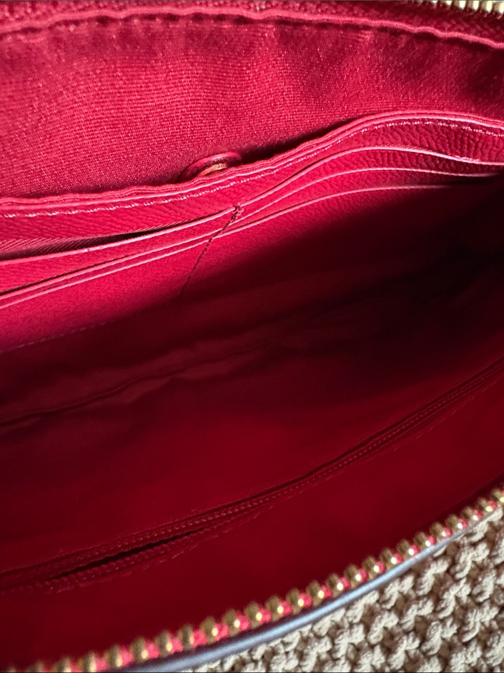 COACH Red Pebbled Leather Clutch Wristlet EUC - Picture 7 of 9